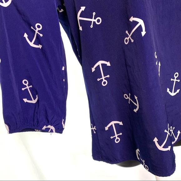 Peach Love Cream Navy Anchor Blouse - Picture 4 of 9